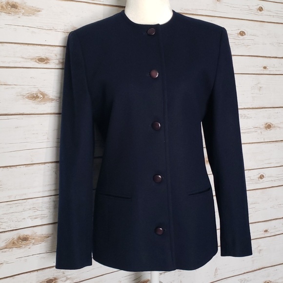 Pendleton Navy Wool Blazer Jacket - Petite - Picture 2 of 8